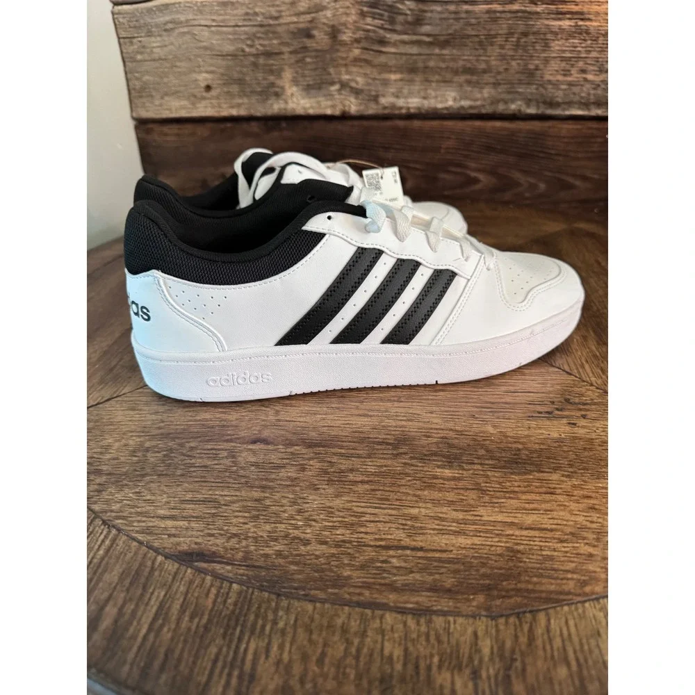 Adidas Hoops Classic Mens Basketball Sneakers White Black KI1057 Size 10.5
